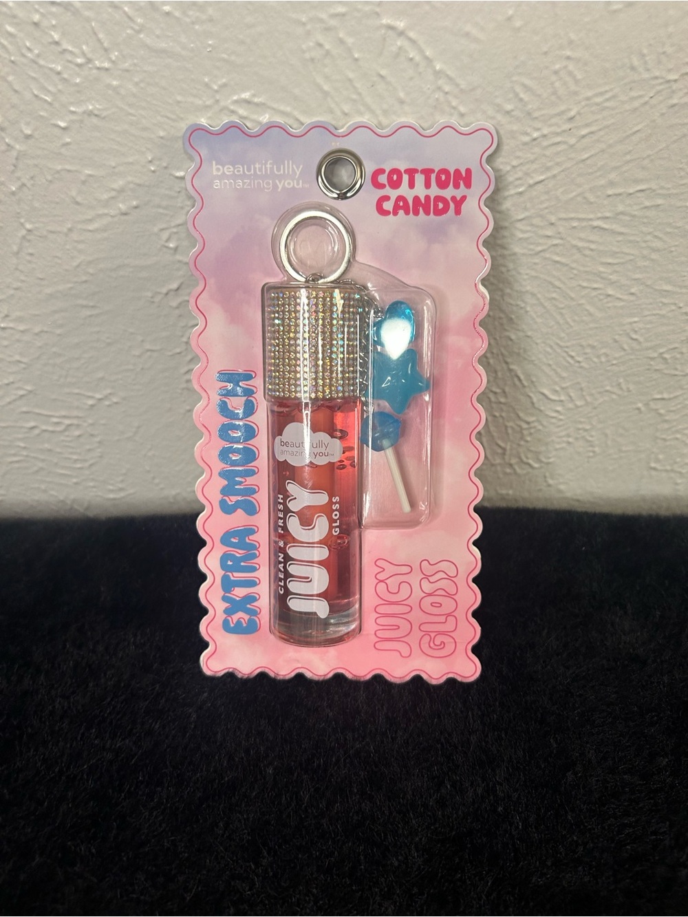 Juicy Gloss Lip Gloss Keychain in Pink - Cotton Candy